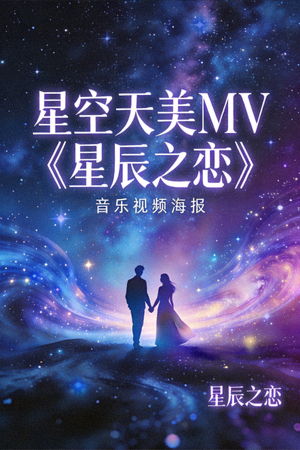 星空天美MV《星辰之恋》音乐视频海报 - 浪漫星空背景